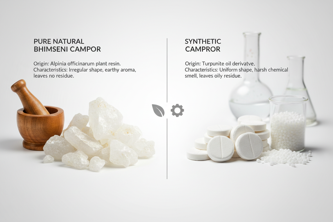 Pure Bhimseni Camphor vs Synthetic Camphor: Know the Difference